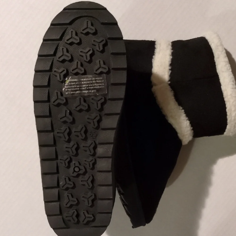 Olivia Miller Cozy Black and White Women's Boots/Slippers